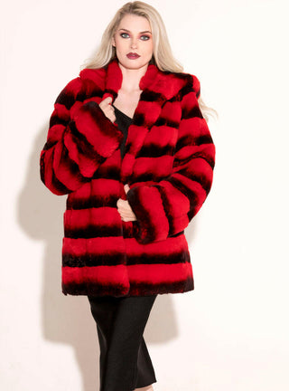 Rex Rabbit Fur Jacket with Hood.