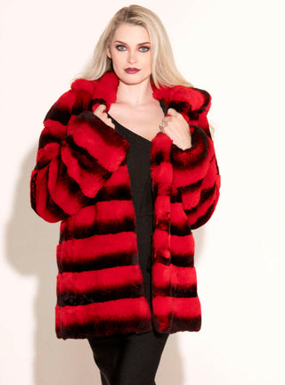 Rex Rabbit Fur Jacket with Hood.