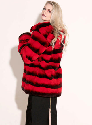 Rex Rabbit Fur Jacket with Hood.