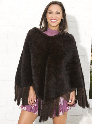 Knitted Mink Fur Poncho.