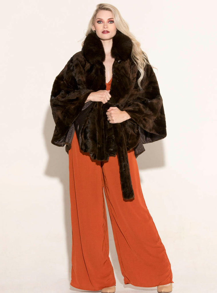 brown mink cape