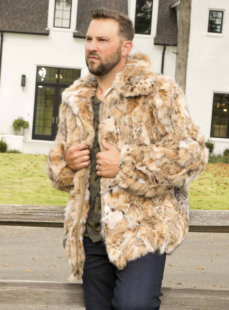 men's fur bomber jacket