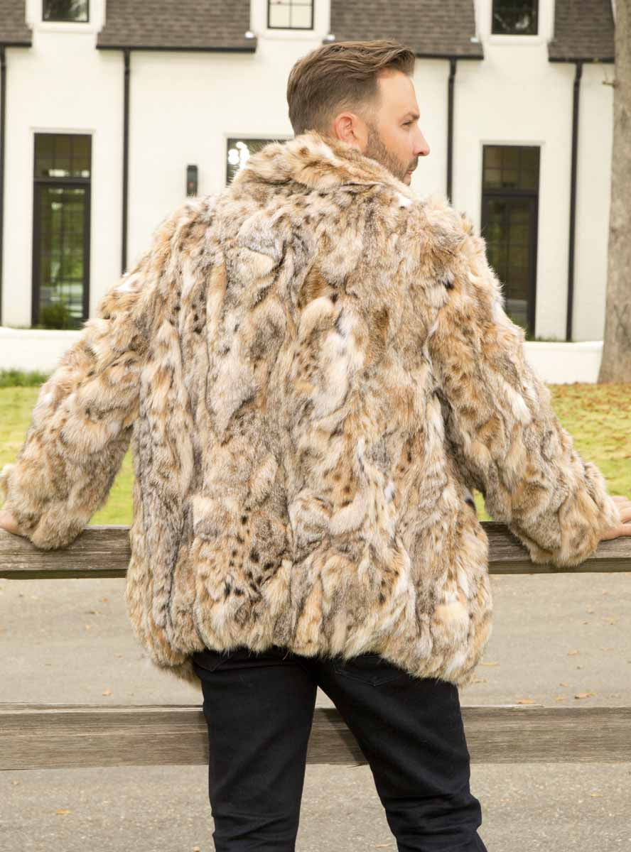 Men's Sectioned Bobcat Fur Bomber Jacket – Henig Furs