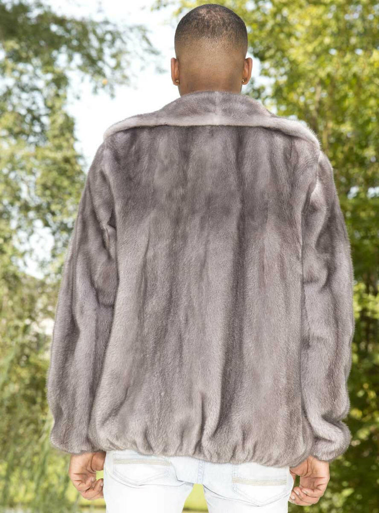 blue iris men's mink jacket