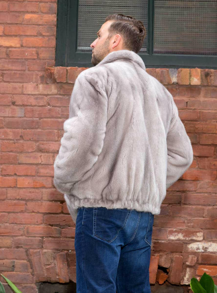 men's mink fur bomber jacket