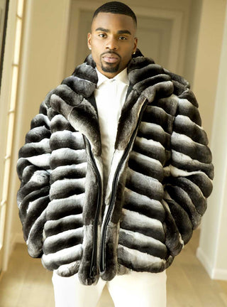 USA Made Men's Chinchilla Fur Jacket.