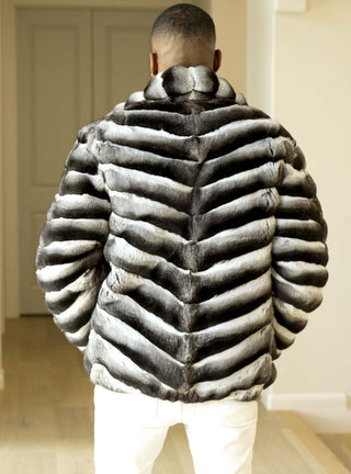USA Made Men's Chinchilla Fur Jacket.