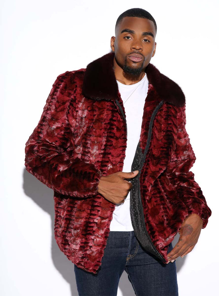 men's mink fur bomber jacket