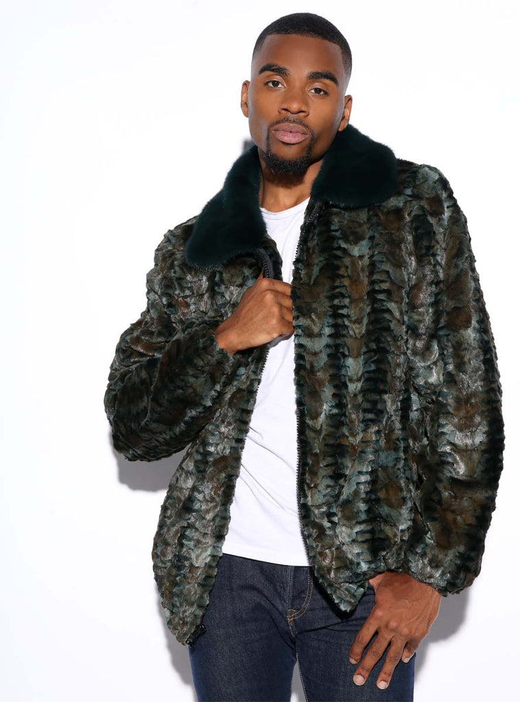 men's mink fur bomber jacket