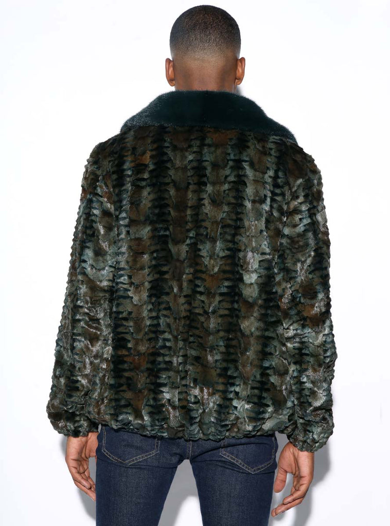 men's mink fur bomber jacket