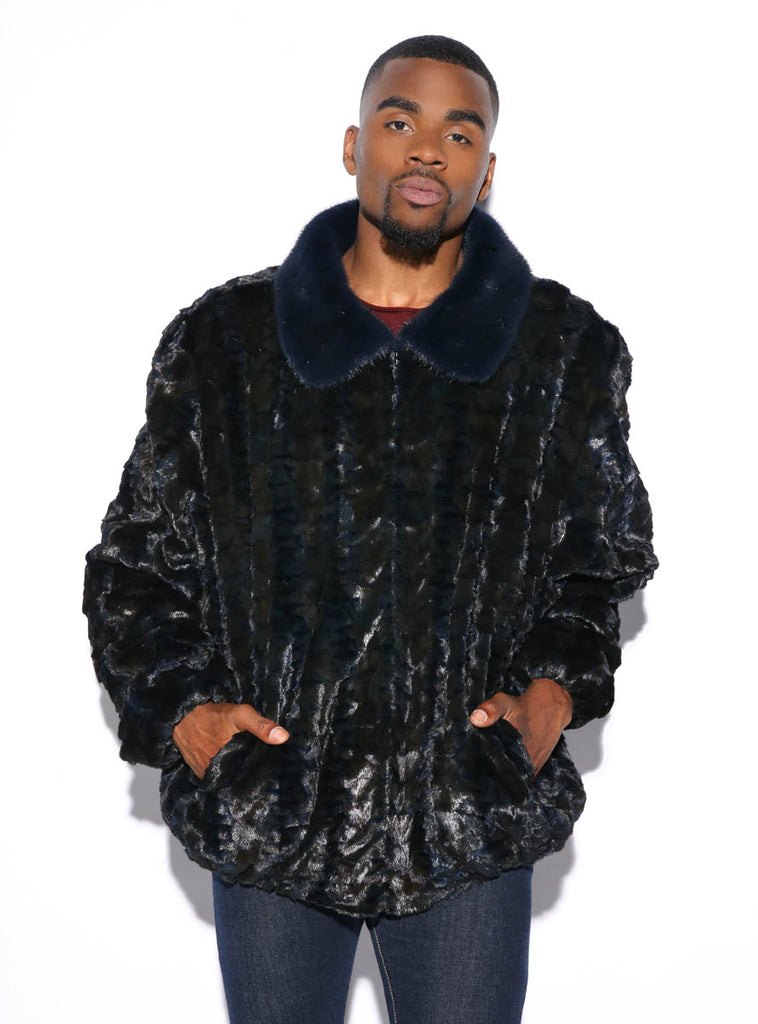 men's mink fur bomber jacket