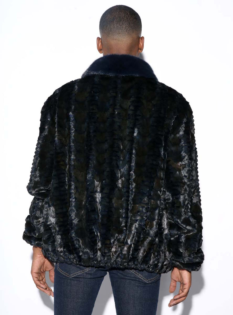 men's mink fur bomber jacket