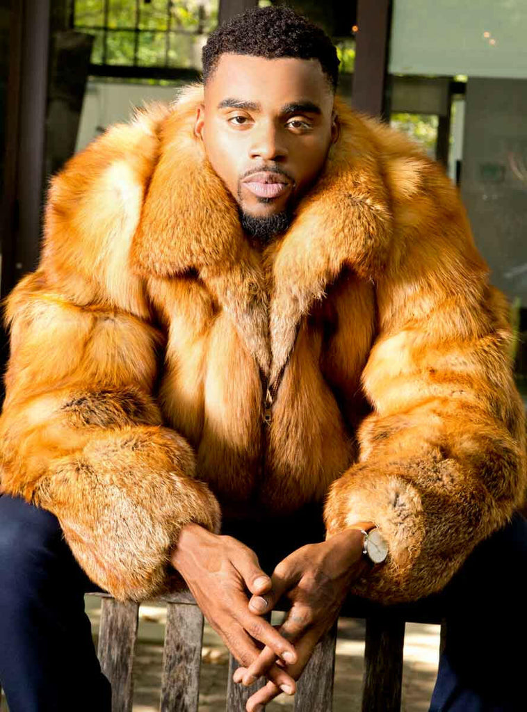 Men's full skin fox fur jacket