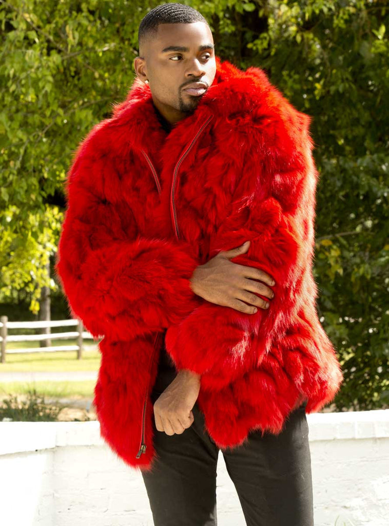 men's red fox jacket