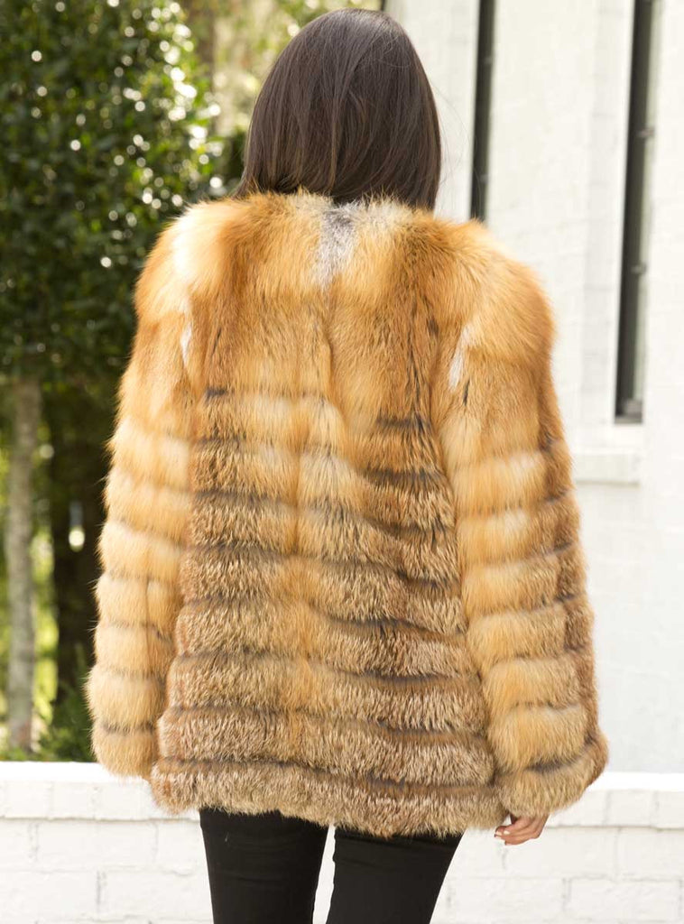 natural red fox jacket