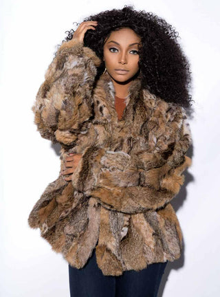 Bobcat Fur Jacket With Optional Fox Fur Collar.