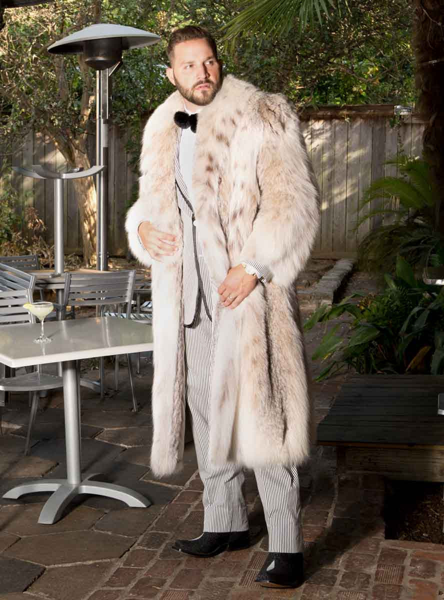 white fur coat