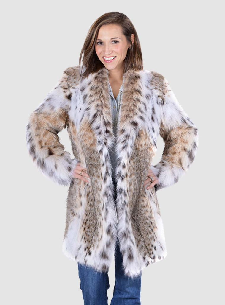 Bobcat Fur Stroller with Shawl Collar