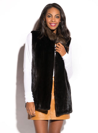 Mink Fur Vest with Russian Sable Fur Collar.