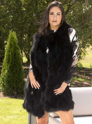 Women's Long Fox Fur Vest.