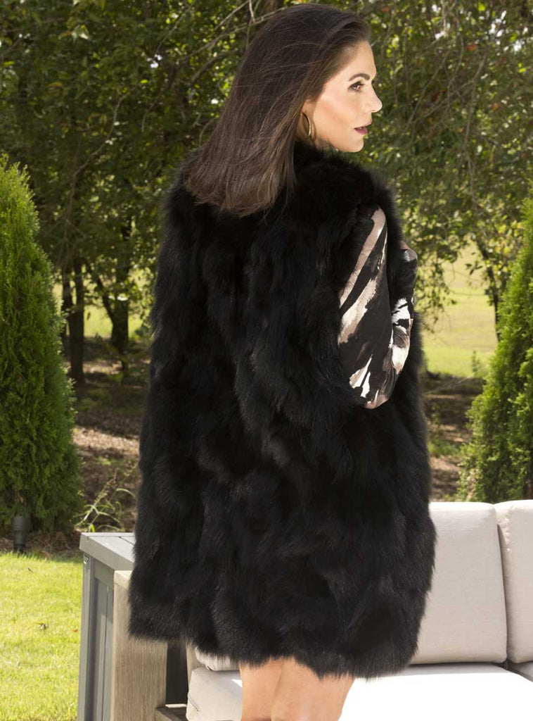 long black fox vest