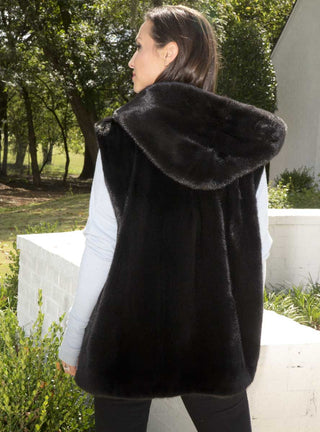 Mink Fur Vest with Hood.