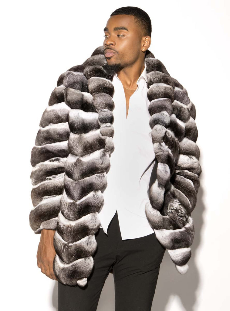 men's chinchilla fur coat