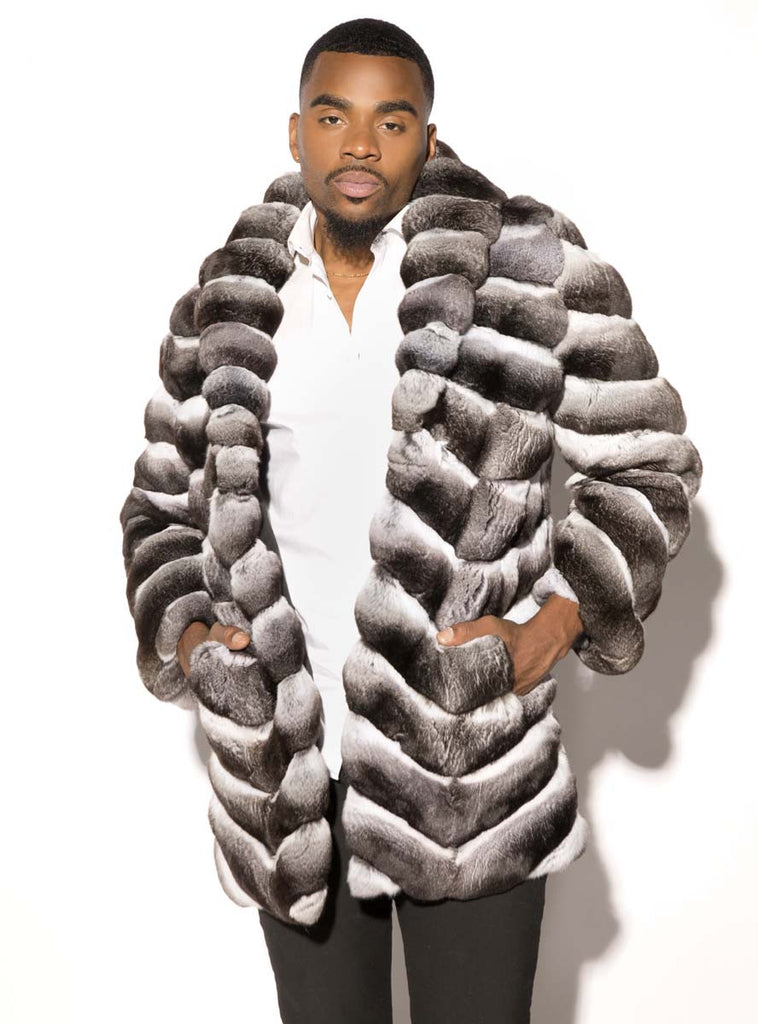 men's chinchilla fur coat