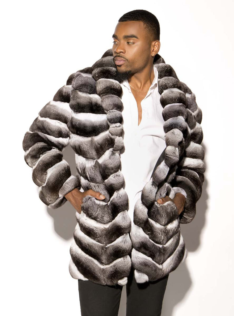 men's chinchilla fur coat