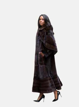 Full Length Mink Fur Swing Coat with Optional Cape.