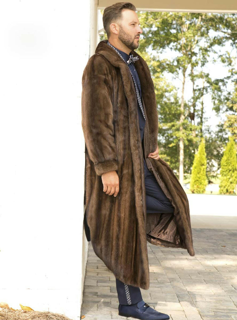 men's demi buff mink coat