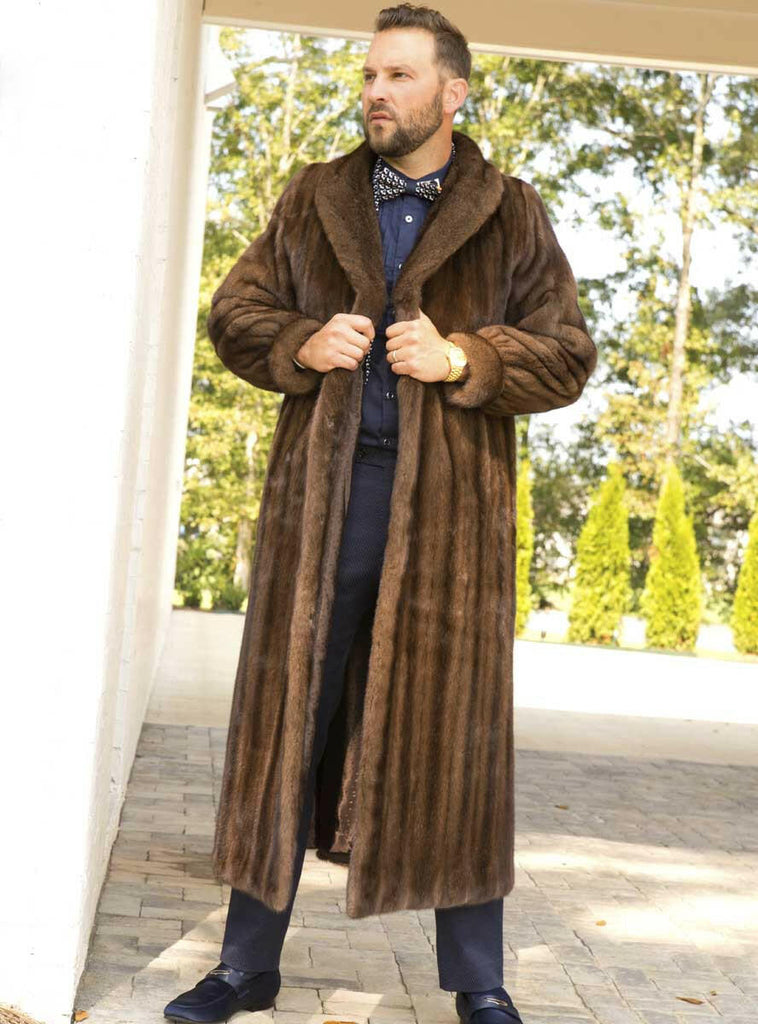 men's demi buff mink fur coat
