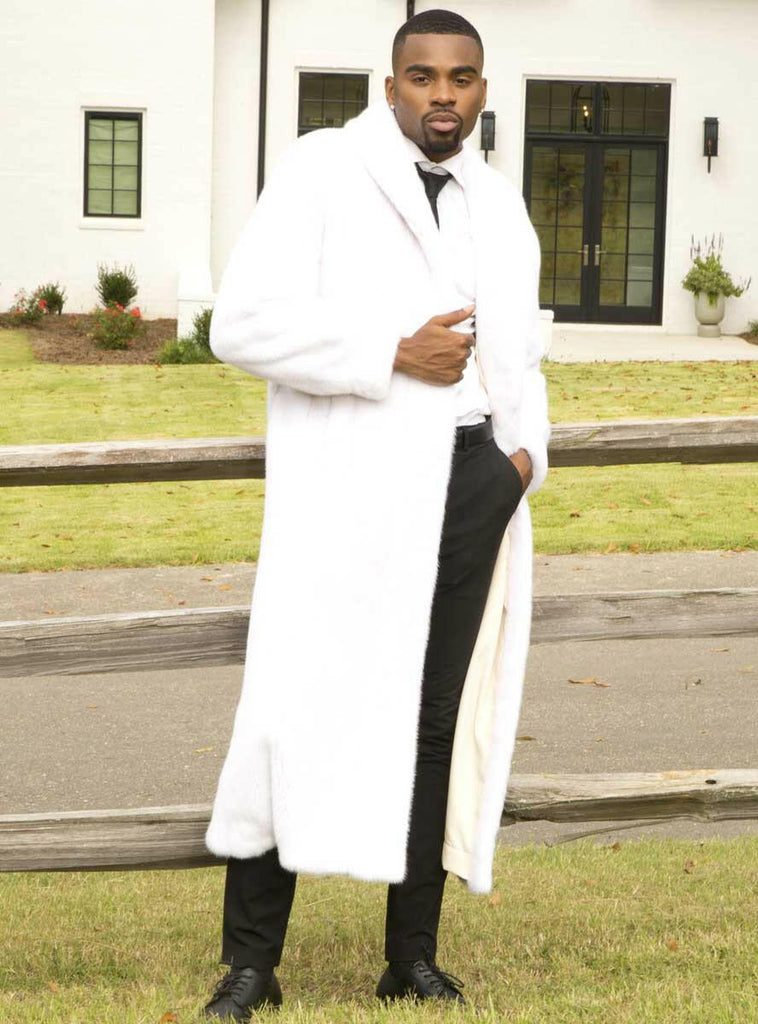 men's white mink fur coat