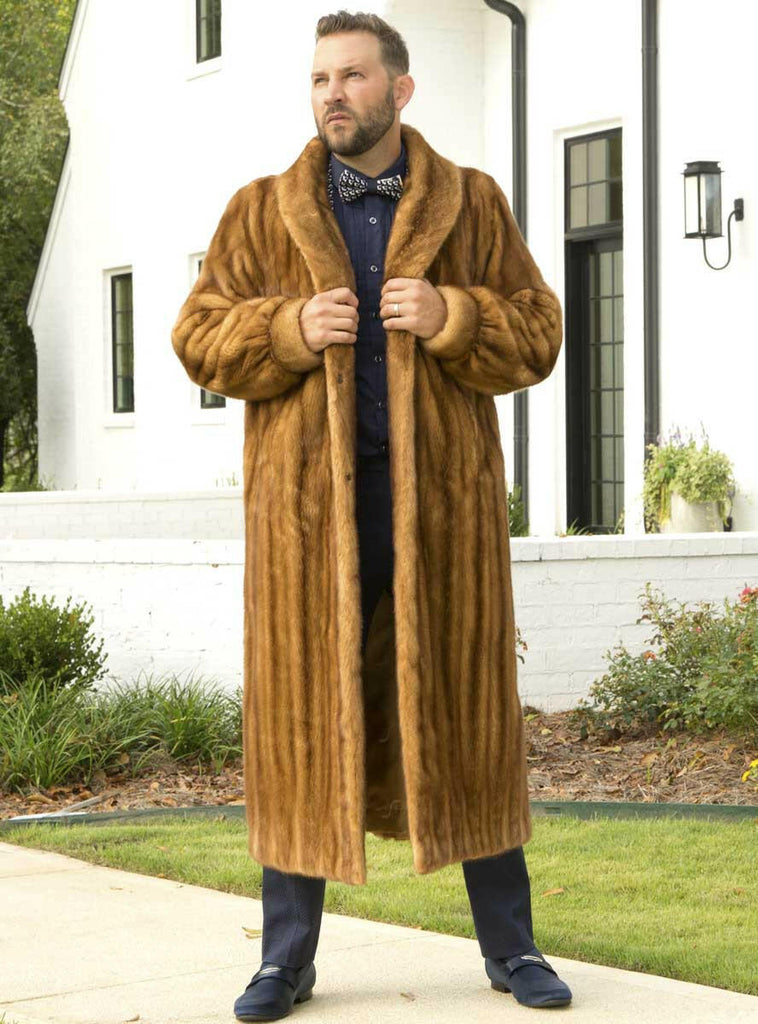 men's whisky mink fur coat