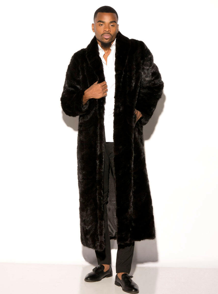 Kashani Men's Leopard Print Mink Fur Coat