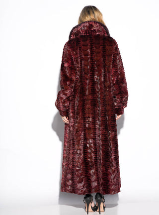 Full Length Sculptured Mink Fur Coat with Full Mink Fur Collar.