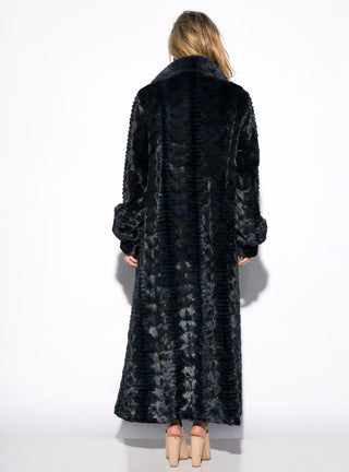 Full Length Sculptured Mink Fur Coat with Full Mink Fur Collar.