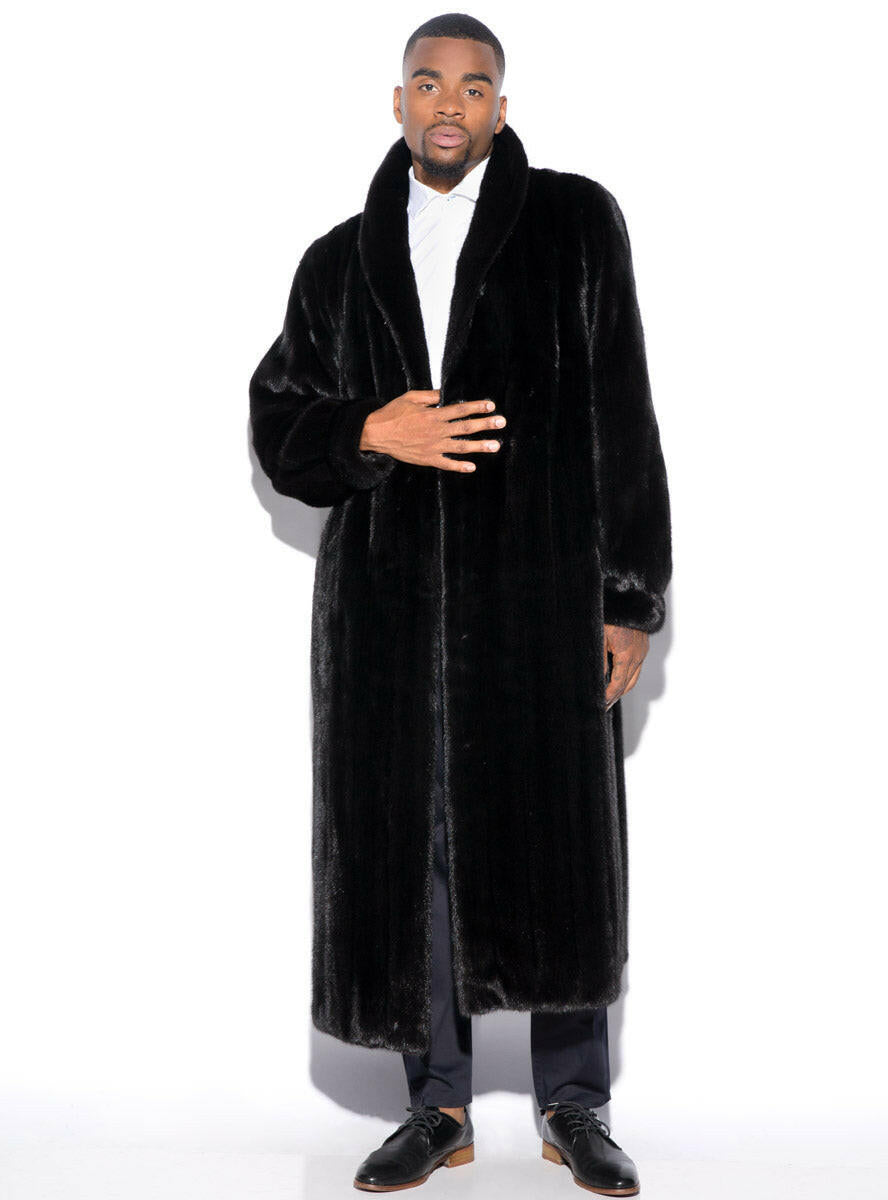  Henig Furs Men's Mink Fur Coat(Demi Buff, XS