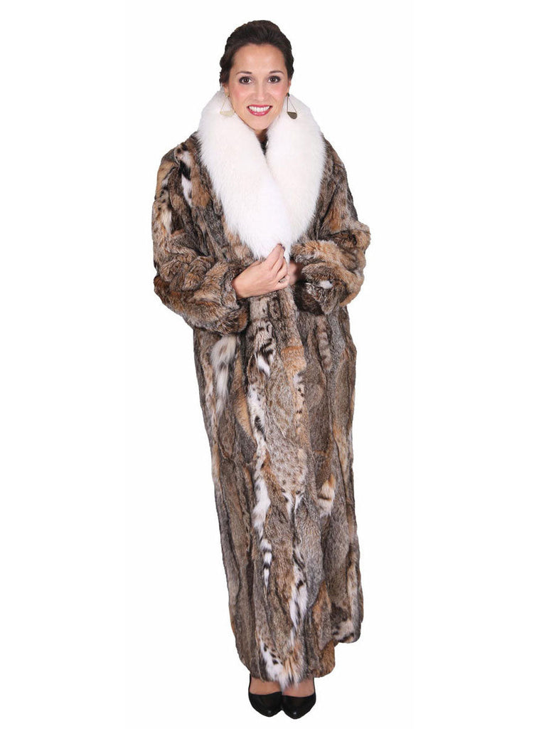 women's bobcat and lynx fur coat