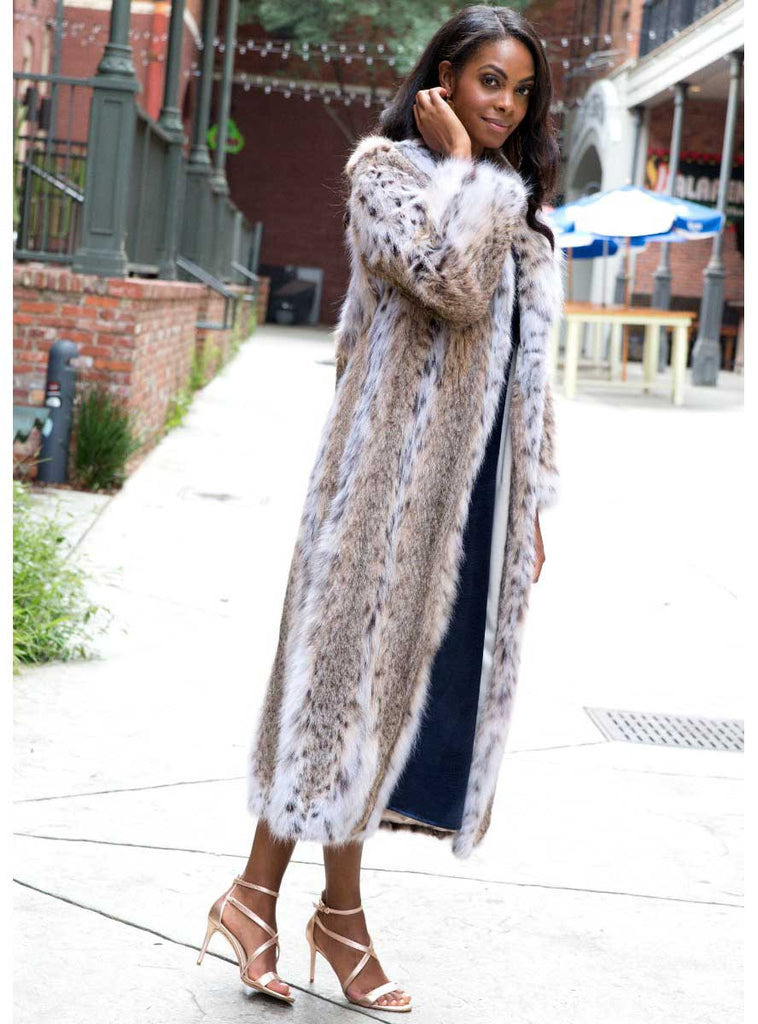 women's bobcat fur coat
