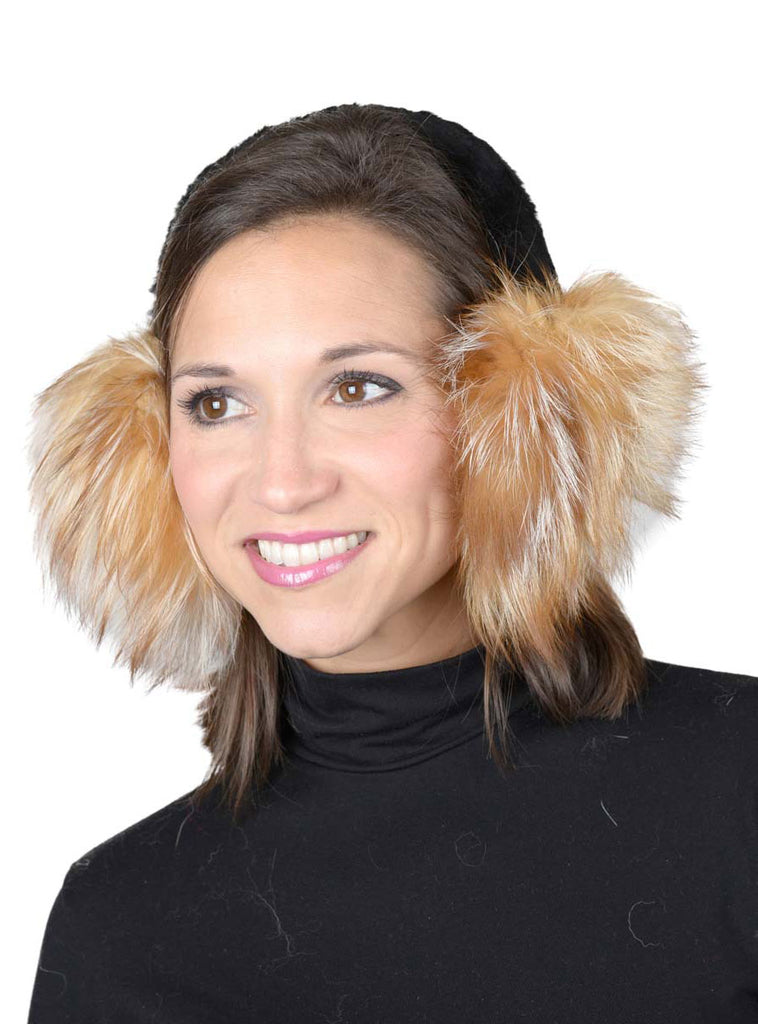 fox fur earmuffs