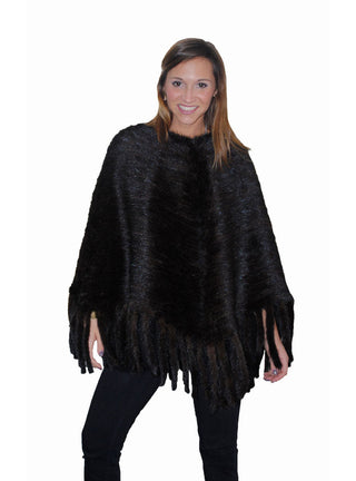 Knitted Mink Fur Poncho.