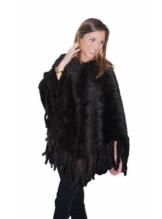 Knitted Mink Fur Poncho.