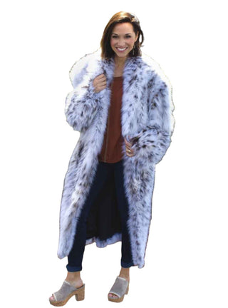 Custom Made Cat Lynx Belly Fur Coat.