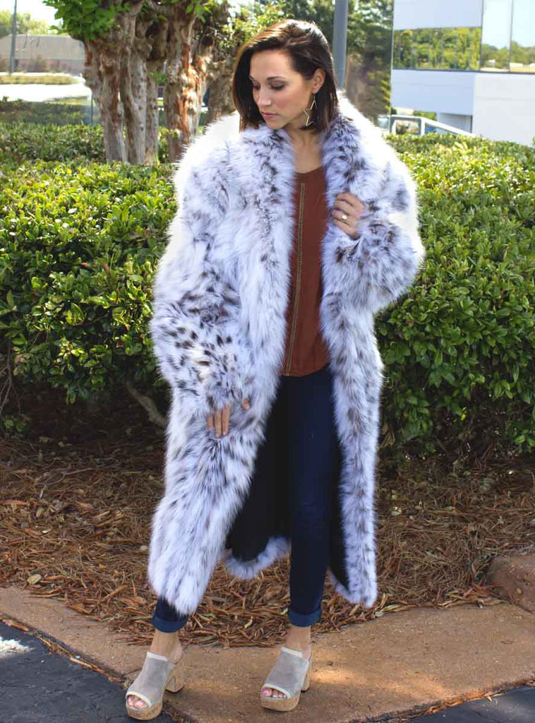 Custom Made Cat Lynx Belly Fur Coat