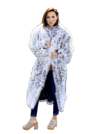 Custom Made Cat Lynx Belly Fur Coat.