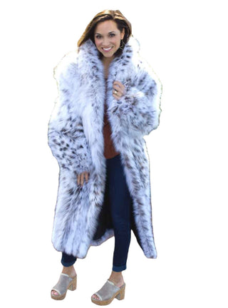 Custom Made Cat Lynx Belly Fur Coat.