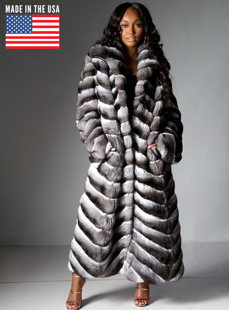 long white sable fur coat