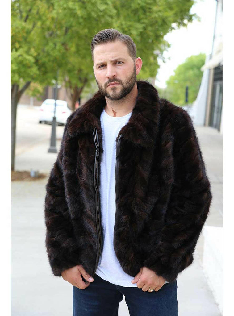 men's mahogany mink fur jacket