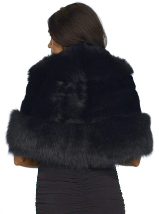 Mink Fur Cape with Fox Fur Trim.